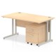 Rayleigh Straight Desk With 2 Draw Mobile Pedestal